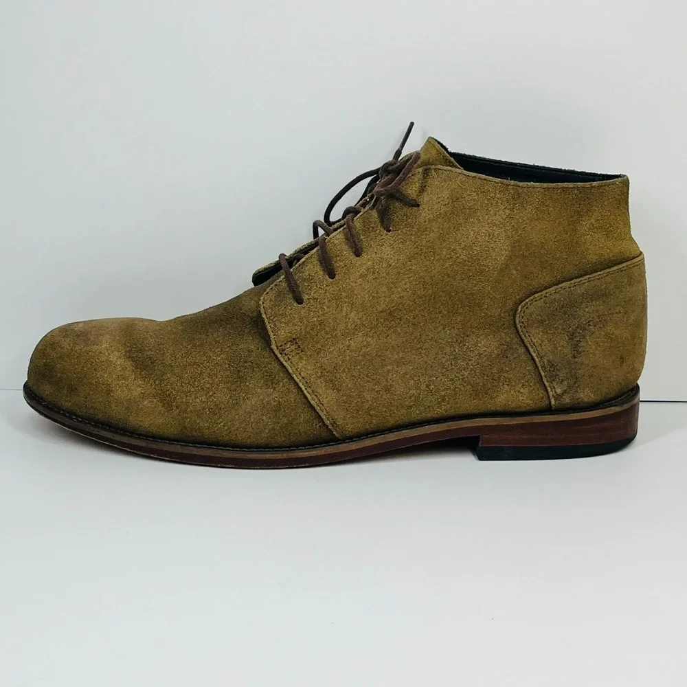 Nisolo Suede Leather Chukka Boots Men's 12 Casual Comfort Lace Up Preppy Tobacco